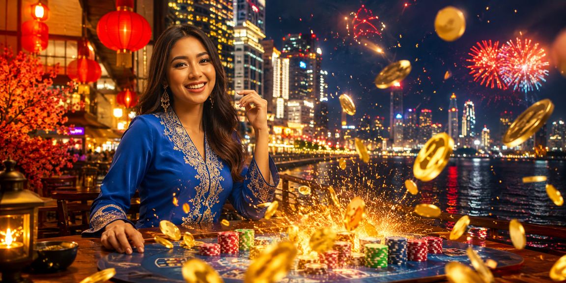 Pengguna Malaysia dalam pakaian baju kurung mengakses platform pertaruhan kawat4d di Kuala Lumpur