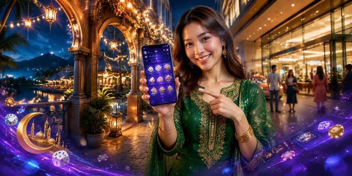 Pemain menggunakan aplikasi kasino semasa musim Hari Raya di Langkawi pada peranti mudah alih