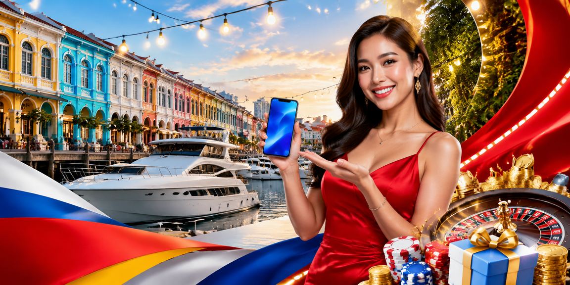 Pemain menerima cashback bonus dalam suasana kasino gaya Melayu yang meriah di Penang