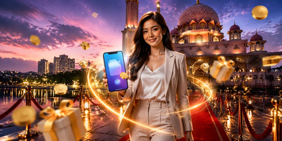 Pengguna mendaftar akaun baharu untuk mendapatkan bonus dalam suasana gaya Melayu di Putrajaya